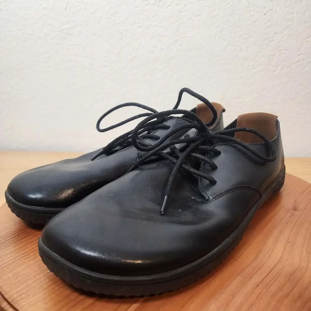 Saguaro Barefoot Shoes Mens 12 Black Vegan Lace Up Minimalist Casual Comfort Low